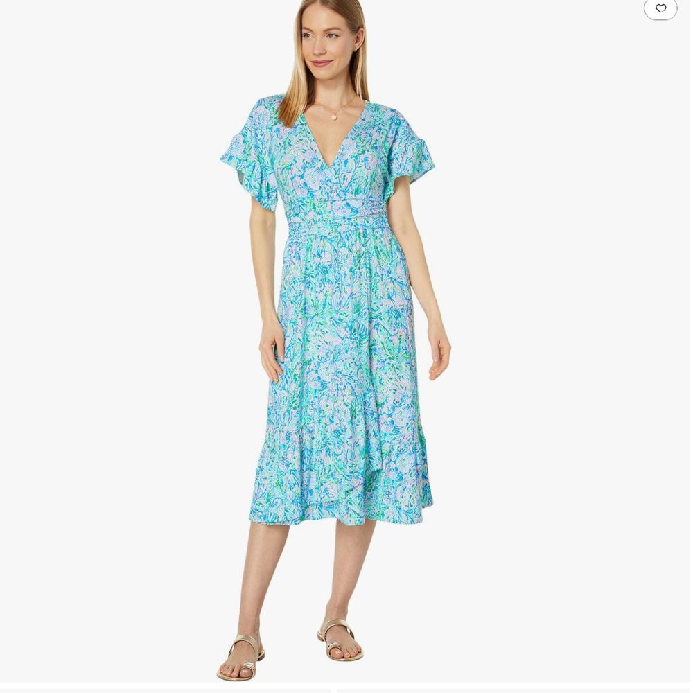Lilly Pulitzer Juliet Ruffle Midi Dress - Size Medium